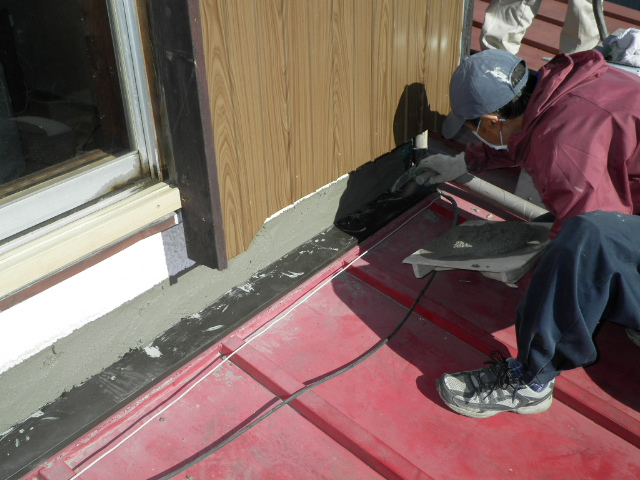 雨漏り工事の模様